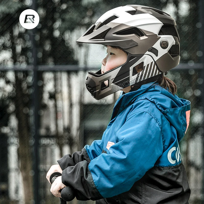 Mountain Biking Full Face Helmet - ROCKBROS Kids Detachable Full Face Bike