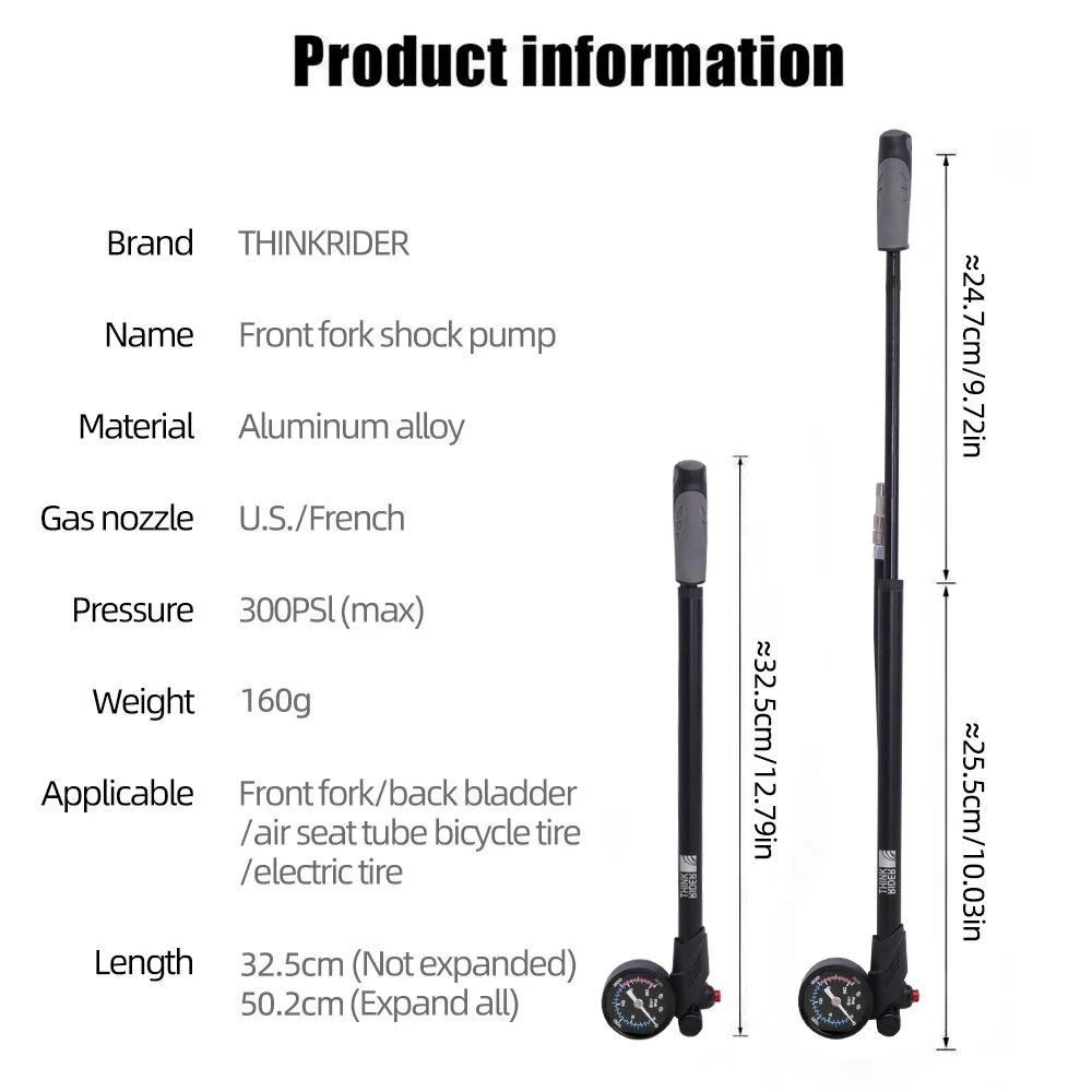 ThinkRider Portable High-press - Shock Pump Suspension recension och pris